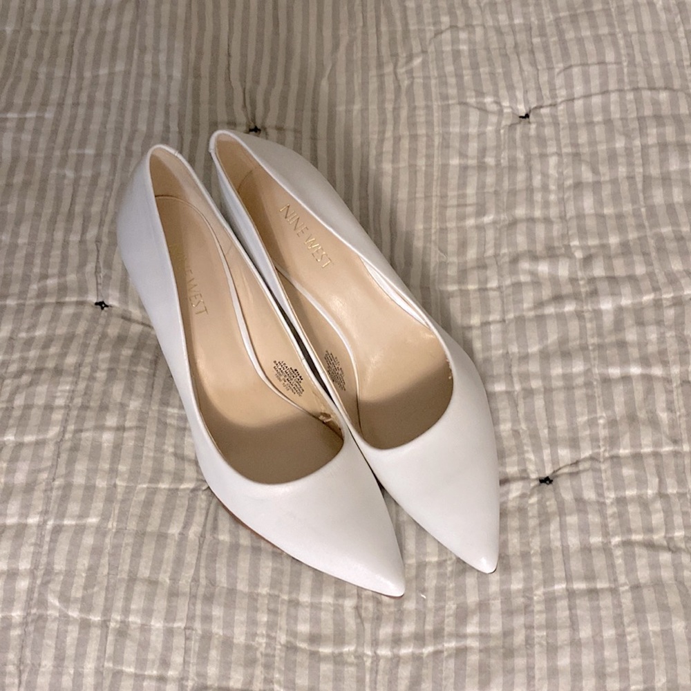 Size 8.5 white high heels